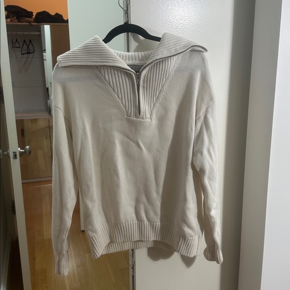 Zara Tops - Zara Cream Ribbed Pullover Sweater